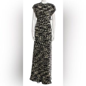 SOLD!!! Chanel, Black and white boucle knit maxi gown